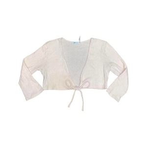 Cream Tie-Front Crop Cardigan